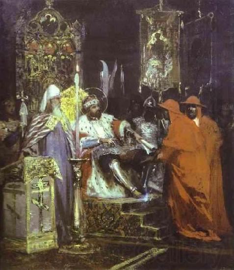Henryk Siemiradzki Prince Alexander Nevsky Receiving Papal Legates. France oil painting art